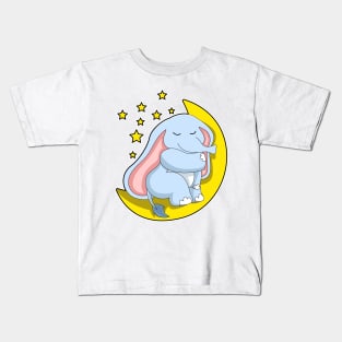 Elephant with Moon and Stars Kids T-Shirt